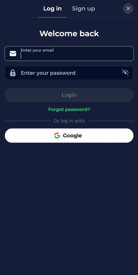 NineWin Casino login form